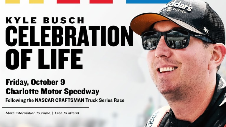 A graphic depicting Kyle Busch.