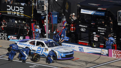 October 12, 2024: NASCAR races at the Charlotte Motor Speedway in Charlotte, NC. (HHP/Andrew Coppley)