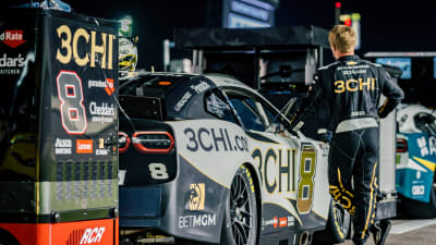 The No. 8 3CHI Chevrolet on pit road (RCR)