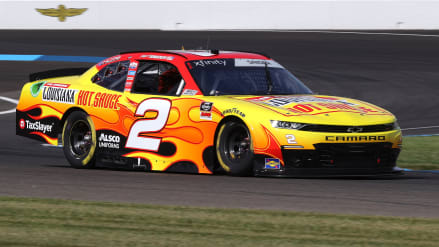 INDIANAPOLIS, INDIANA - AUGUST 14: Myatt Snider, driver of the #2 Louisiana Hot Sauce Chevrolet, drives during qualifying for the NASCAR Xfinity Series Pennzoil 150 at the Brickyard at Indianapolis Motor Speedway on August 14, 2021 in Indianapolis, Indiana. (Photo by Stacy Revere/Getty Images) | Getty Images