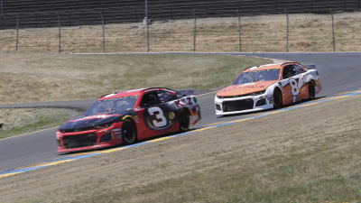 Daniel Hemric follows close behind teammate Austin Dillon during final practice at Sonoma Raceway.