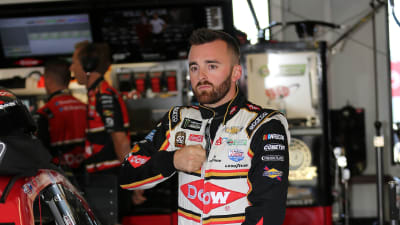 Austin Dillon gets ready to hop in the No. 3 Dow Chevrolet before final practice at Sonoma Raceway.