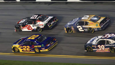 Tyler Reddick follows closely behind teammate Joe Graf Jr. after battling back from his Stage 2 spin.