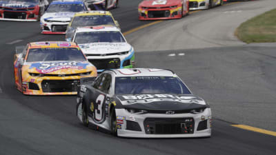 Austin Dillon leads a flock of cars during the Foxwoods Resort Casino 301.