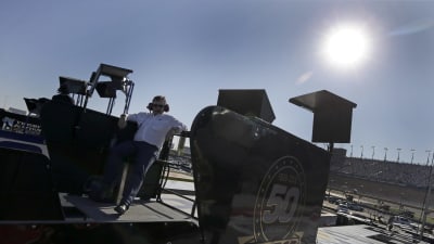 Richard Childress looks on as practices roll on at Las Vegas.