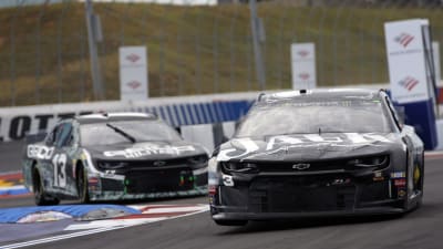 Austin Dillon's No.3 Jack Daniel's Chevrolet leads his brother, Ty Dillon, through the infield road course during Sunday's race at the Roval.