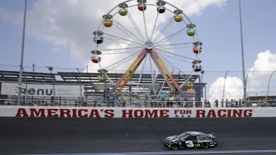 Austin Dillon's No. 3 Jack Daniel's Chevrolet races under the Turn 4 Ferris wheel during Sunday's race at the Roval.