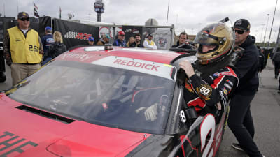Tyler Reddick climbs in the No. 2 Tame the Beast Chevrolet for NASCAR Xfinity Series qualifying Saturday at Kansas Speedway. Reddick started fourth in the day's event.