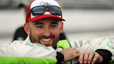 Austin Dillon is all smiles on the grid before qualifying for Sunday's race.