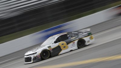 Daniel Hemric works on the handling of his No. 8 Chevrolet Accessories ZL1 during practice.