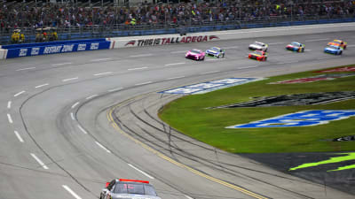 Richard Childress leads the field in Dale Earnhardt's No. 3 GM Goodwrench Chevrolet during pace laps Sunday at Talladega Superspeedway.