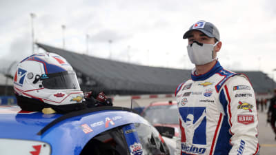 DARLINGTON, SOUTH CAROLINA - MAY 21: Anthony Alfredo, driver of the #21 iRacing Chevrolet, stands on the grid during the NASCAR Xfinity Series Toyota 200 at Darlington Raceway on May 21, 2020 in Darlington, South Carolina. (Photo by Chris Graythen/Getty Images) | Getty Images
