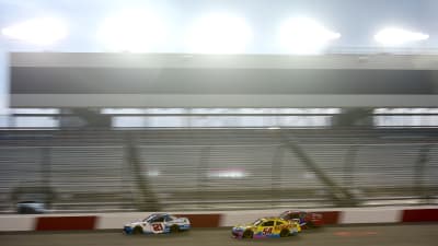 RICHMOND, VIRGINIA - SEPTEMBER 11: Kaz Grala, driver of the #21 ruedebusch.com Chevrolet, and Kyle Busch, driver of the #54 Starburst Duos Toyota, race during the NASCAR Xfinity Series Go Bowling 250 at Richmond Raceway on September 11, 2020 in Richmond, Virginia. (Photo by Jared C. Tilton/Getty Images) | Getty Images