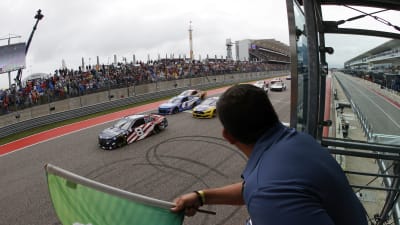 AUSTIN, TEXAS - MAY 23: Tyler Reddick, driver of the #8 Cheddar's Chevrolet, leads the field to the green flag to start during the NASCAR Cup Series EchoPark Texas Grand Prix at Circuit of The Americas on May 23, 2021 in Austin, Texas. (Photo by Chris Graythen/Getty Images) | Getty Images