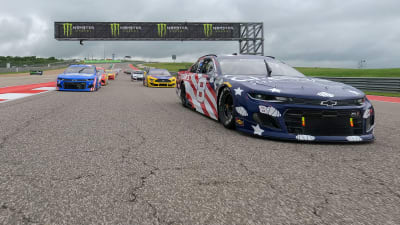 AUSTIN, TEXAS - MAY 23: Tyler Reddick, driver of the #8 Cheddar's Chevrolet, and Kyle Larson, driver of the #5 HendrickCars.com Chevrolet, lead the field on a pace lap prior to the NASCAR Cup Series EchoPark Texas Grand Prix at Circuit of The Americas on May 23, 2021 in Austin, Texas. (Photo by Chris Graythen/Getty Images) | Getty Images