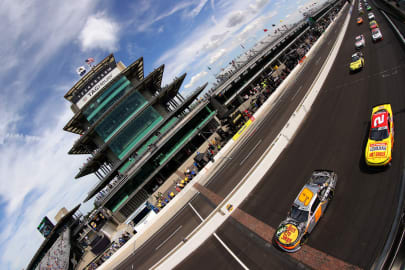 INDIANAPOLIS, INDIANA - AUGUST 14: Noah Gragson, driver of the #9 Bass Pro Shops/TrueTimber/BRCC Chevrolet, and Myatt Snider, driver of the #2 Louisiana Hot Sauce Chevrolet, race during the NASCAR Xfinity Series Pennzoil 150 at the Brickyard at Indianapolis Motor Speedway on August 14, 2021 in Indianapolis, Indiana. (Photo by Stacy Revere/Getty Images) | Getty Images