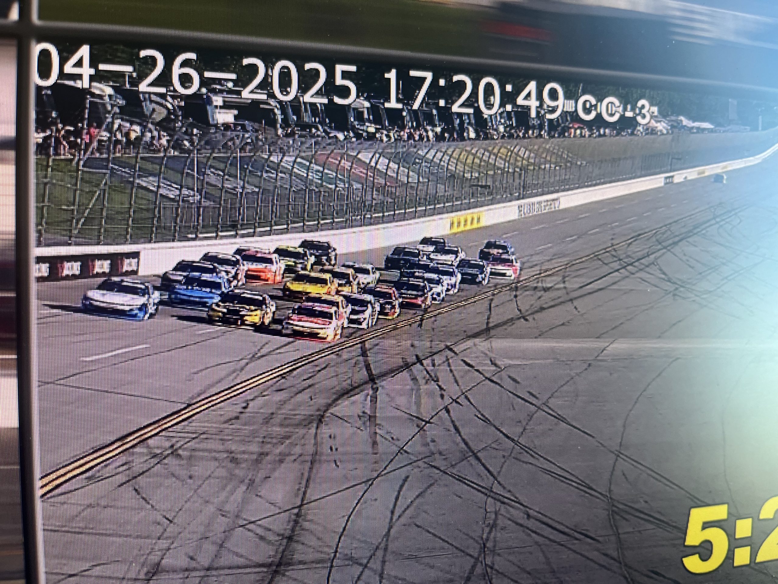 A photo of the NASCAR Xfinity Series finish at Talladega Superspeedway.