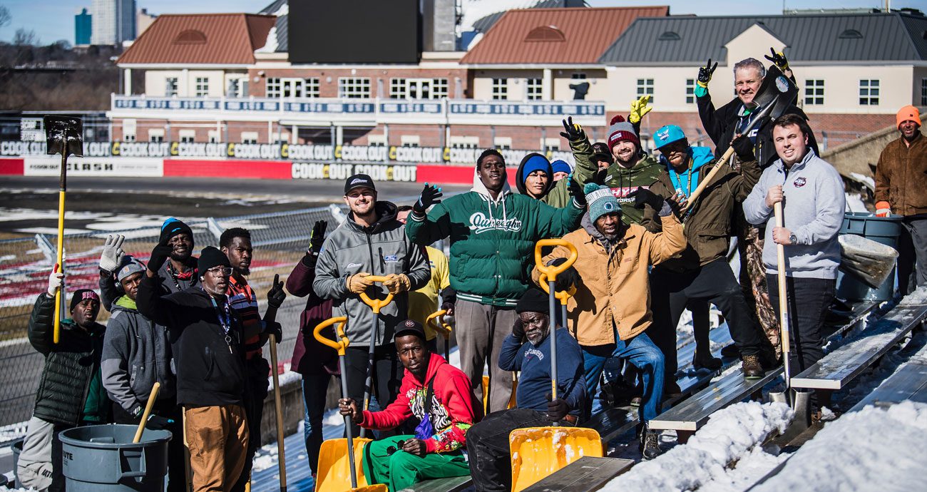 Group photo at Bowman Gray during snow removal.