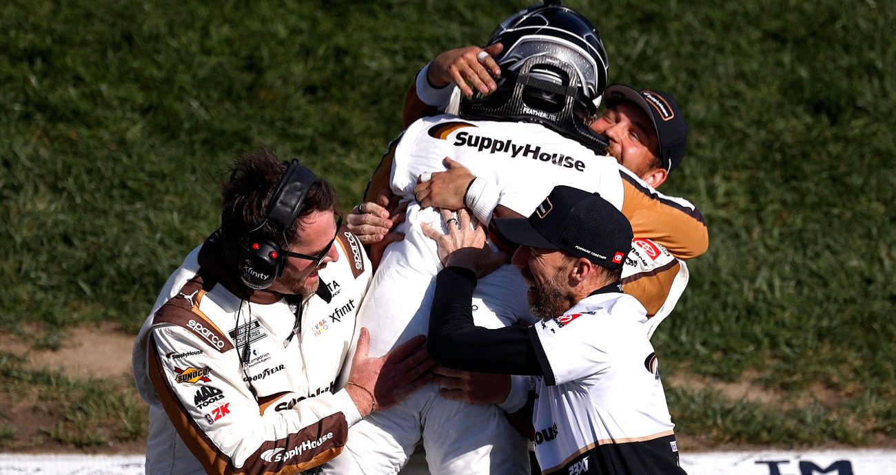 Five for 45! Tyler Reddick wins rousing overtime shootout at Kansas