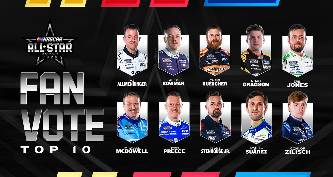 A NASCAR All-Star Race Fan Vote graphic.