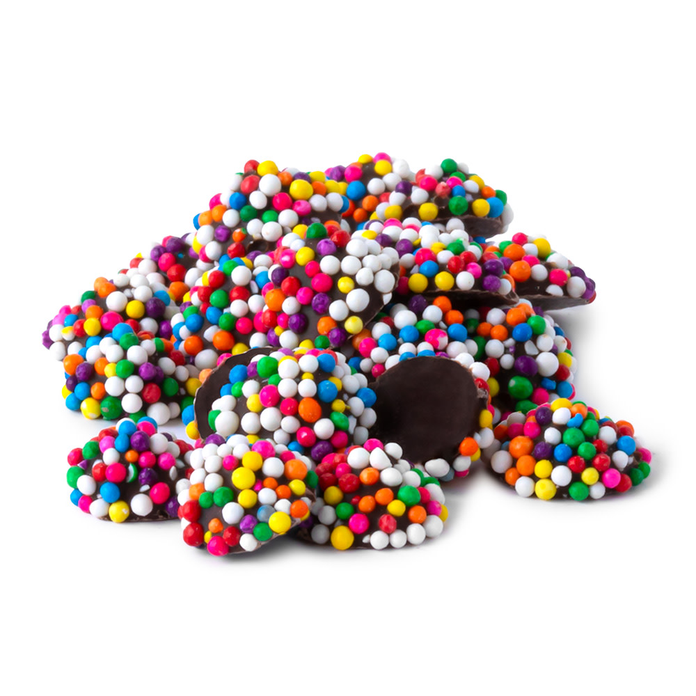 Dark Chocolate Mini NonPareils Rainbow Seeds | Nassau Candy