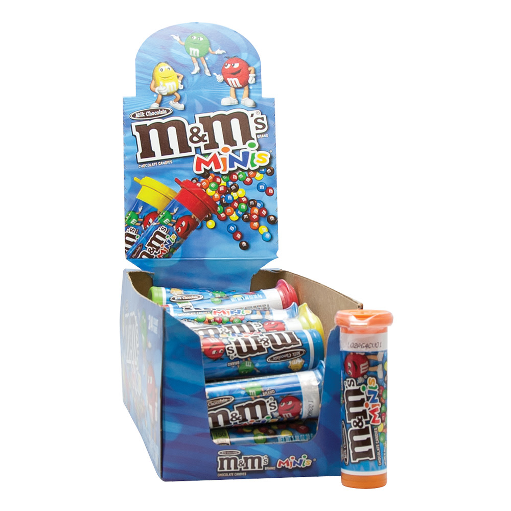  M&M minis assorted chocolate candy pack of 12 tubes