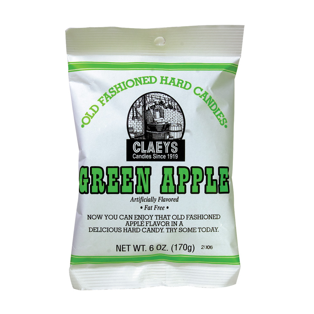 Apple - DERER Claey's Green Apple Drops 6 Oz Bag | Nassau Candy