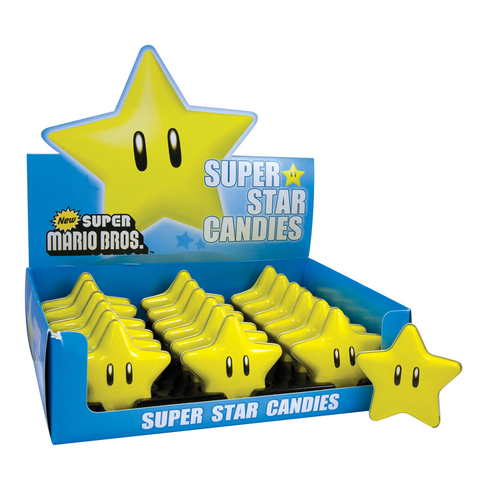 Entretener Reorganizar cartucho Super Mario Super Star Candies 0.6 Oz Tin | Nassau Candy