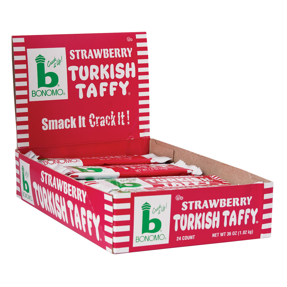 Bonomo Turkish Taffy Strawberry 1.5 Oz Nassau Candy
