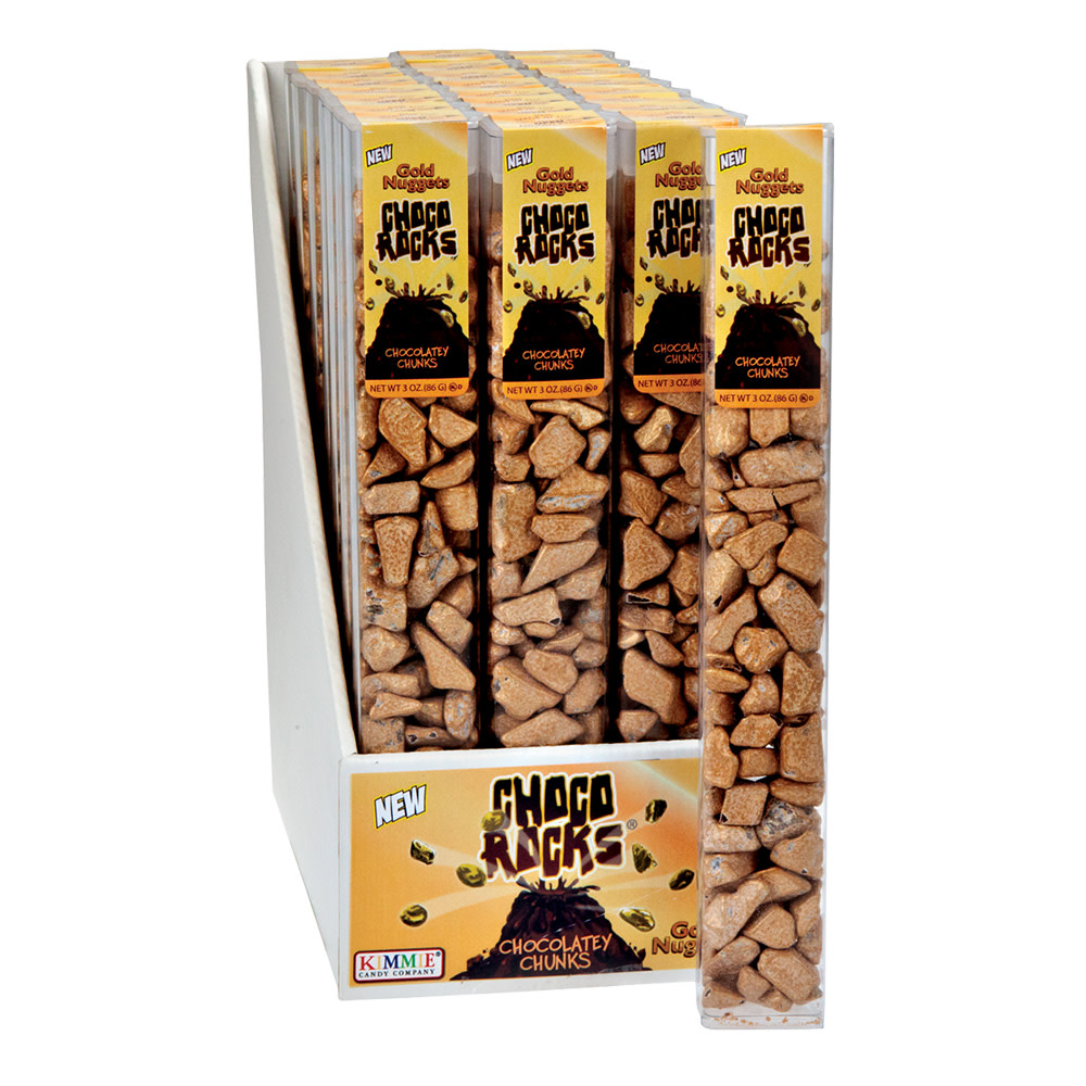 Choco Rocks Gold Nuggets 3 Oz Tube | Nassau Candy