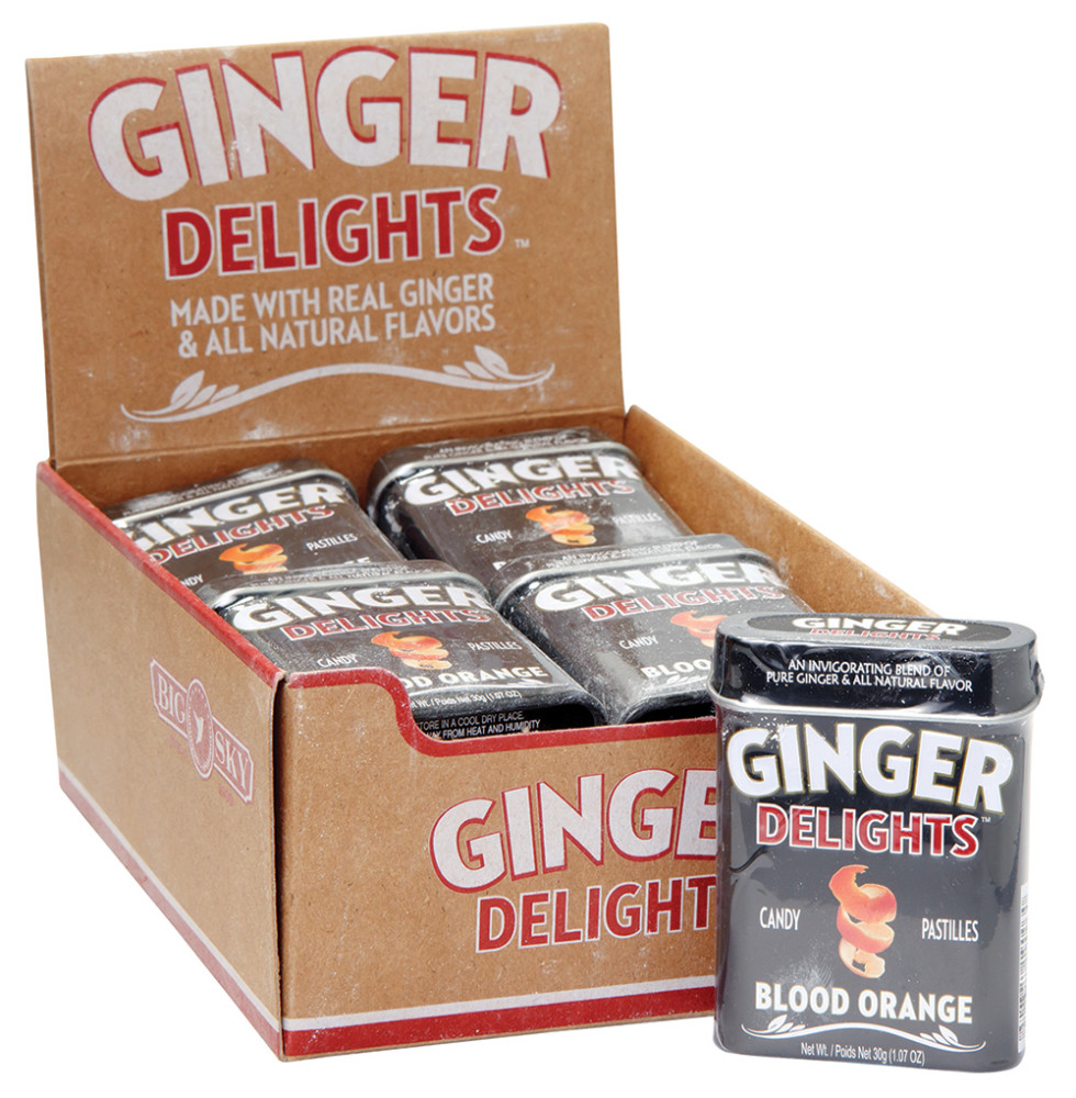 Ginger Delights Blood Orange 1.07 Oz Tin Nassau Candy