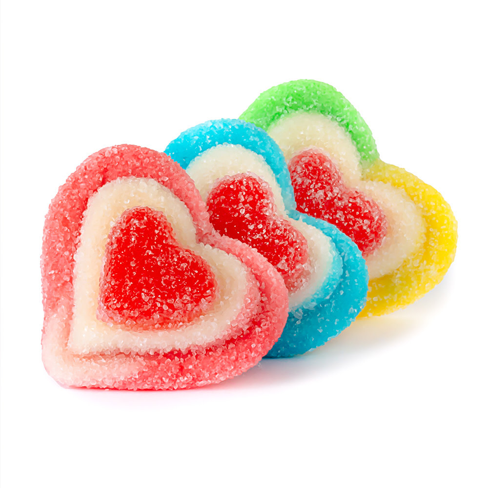 Clever Candy Rainbow Triple Layer Hearts Nassau Candy
