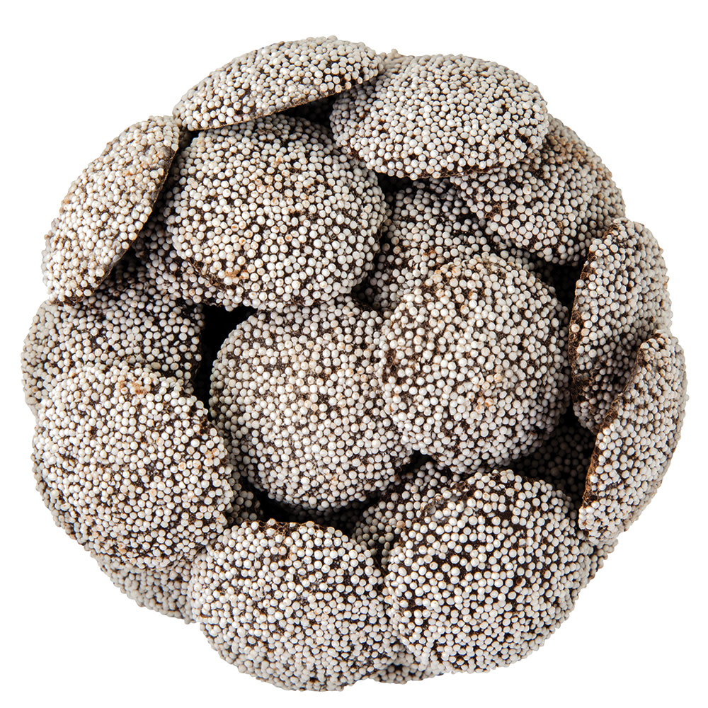 Guittard Dark Chocolate Nonpareils with White Seeds Nassau Candy