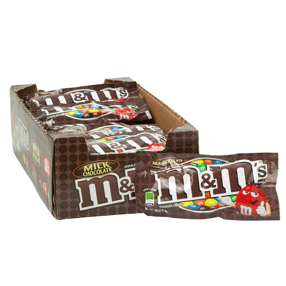 M&M's Milk Chocolate Single Size Box - 1.69 oz - 36 Count