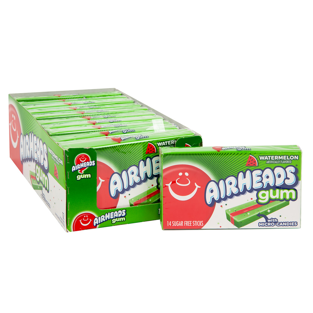 Airheads Sugar Free Watermelon Gum 14 Pc 1.19 Oz Nassau Candy