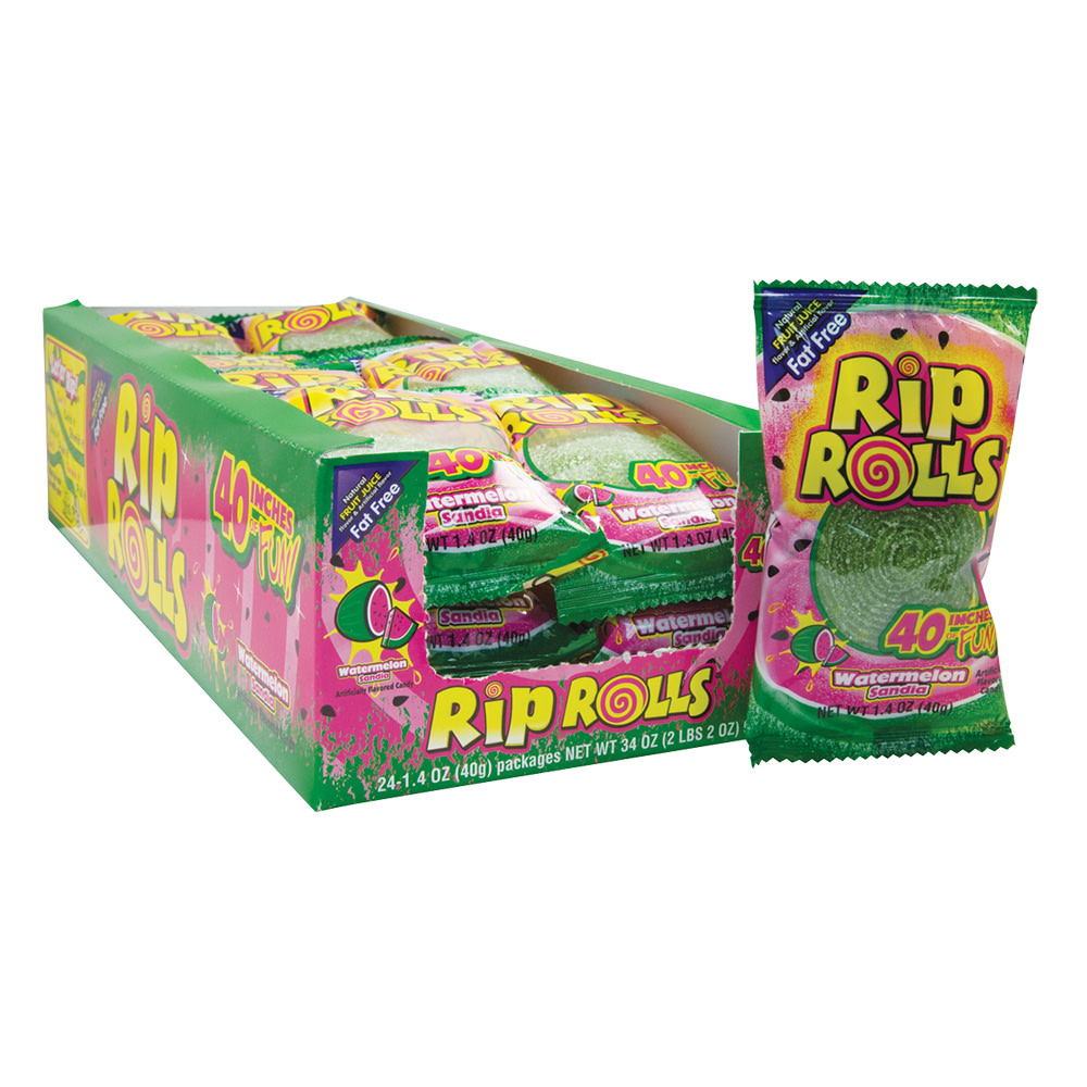 Rip Rolls Sour Watermelon 1.4 Oz Nassau Candy