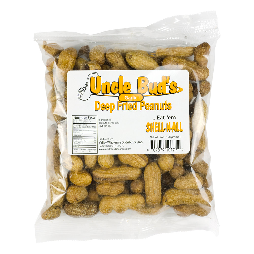 Uncle Bud's Deep Fried Garlic Peanuts 7 Oz Bag Nassau Candy