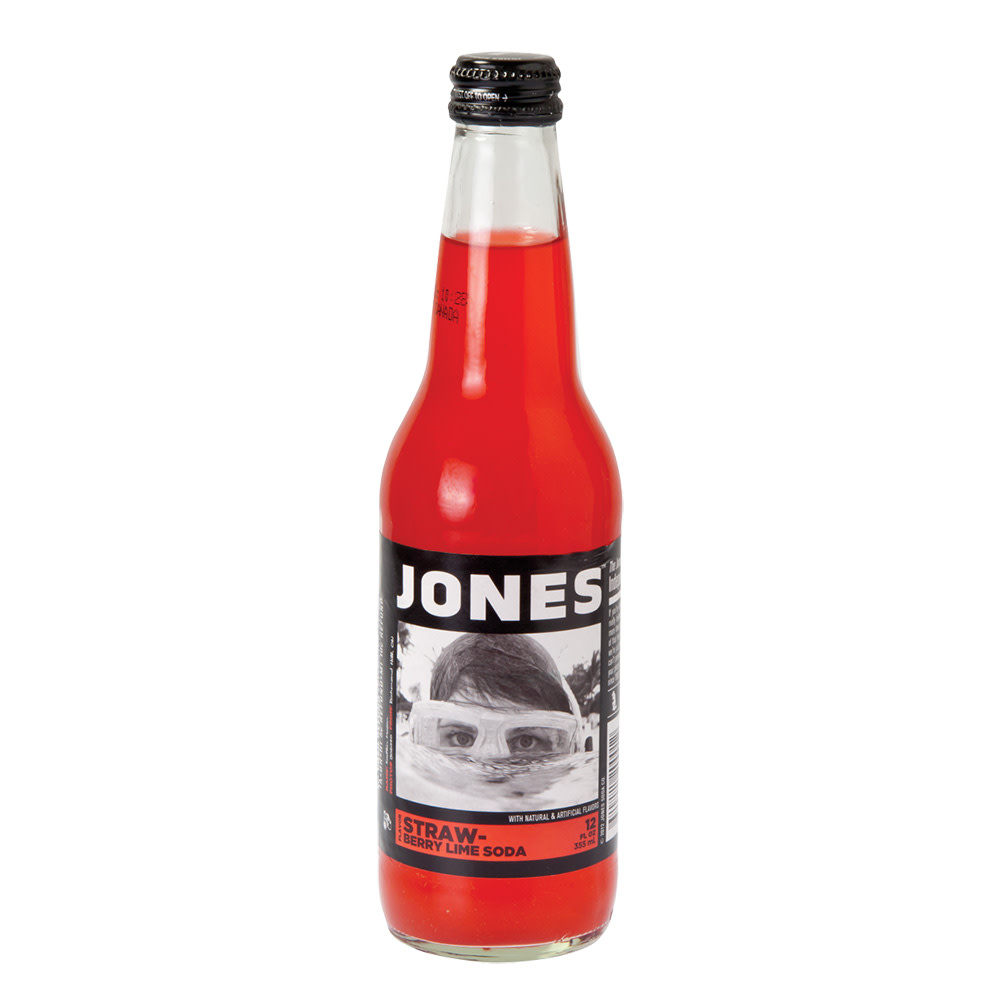 Jones Strawberry Lime Soda 12 oz Bottle 4 Pack | Nassau Candy