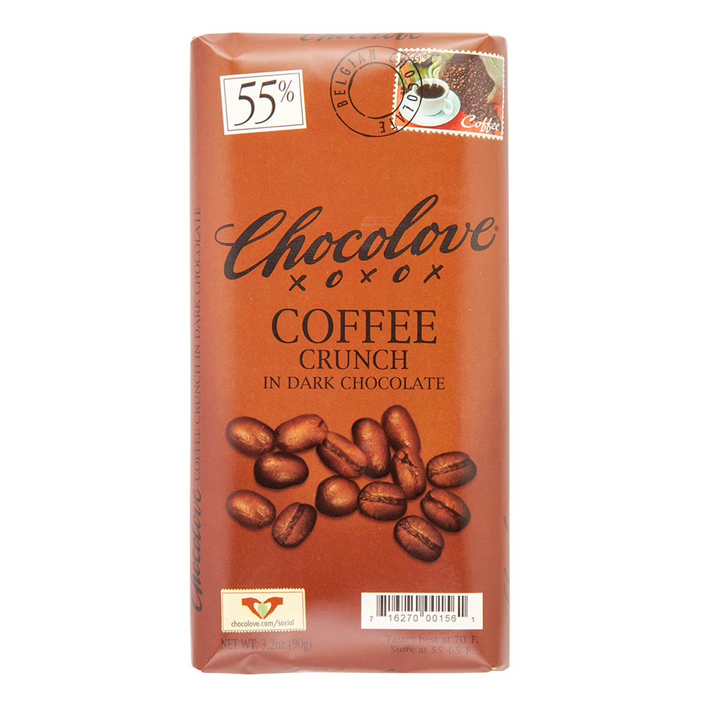 Chocolove Coffee Crunch Dark Chocolate 3.2 oz Bar | Nassau Candy