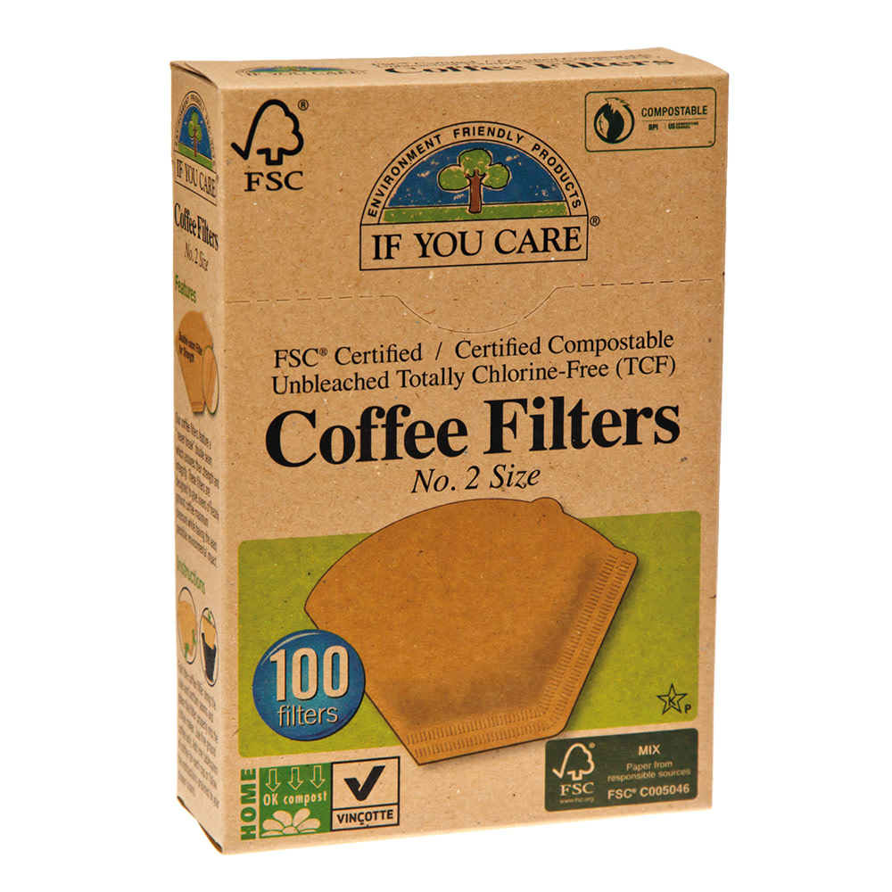 IF You Care Filtri Da Caffè Per Cono N.2, Marrone, 100 Pezzi – Ecologici E Non Sbiancati