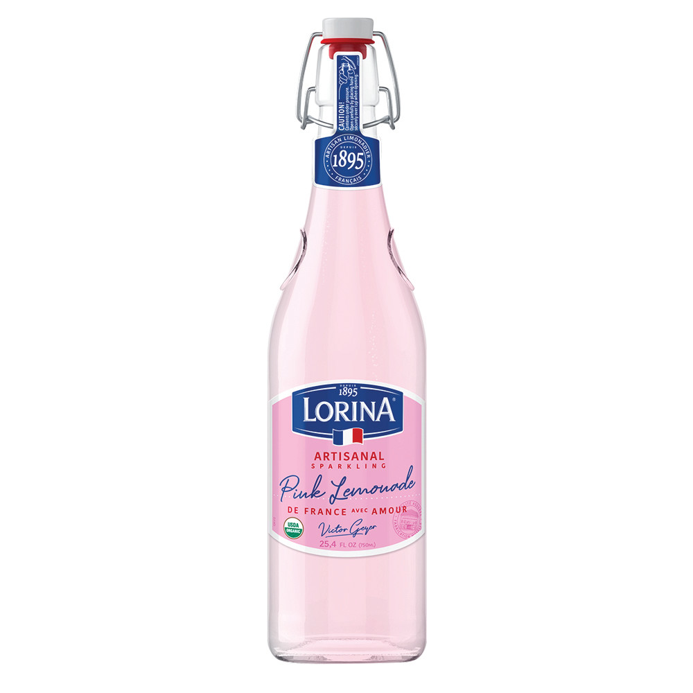 LORINA PINK LEMONADE NATURALLY FLAVORED SPARKLING SODA 25.4 OZ BOTTLE