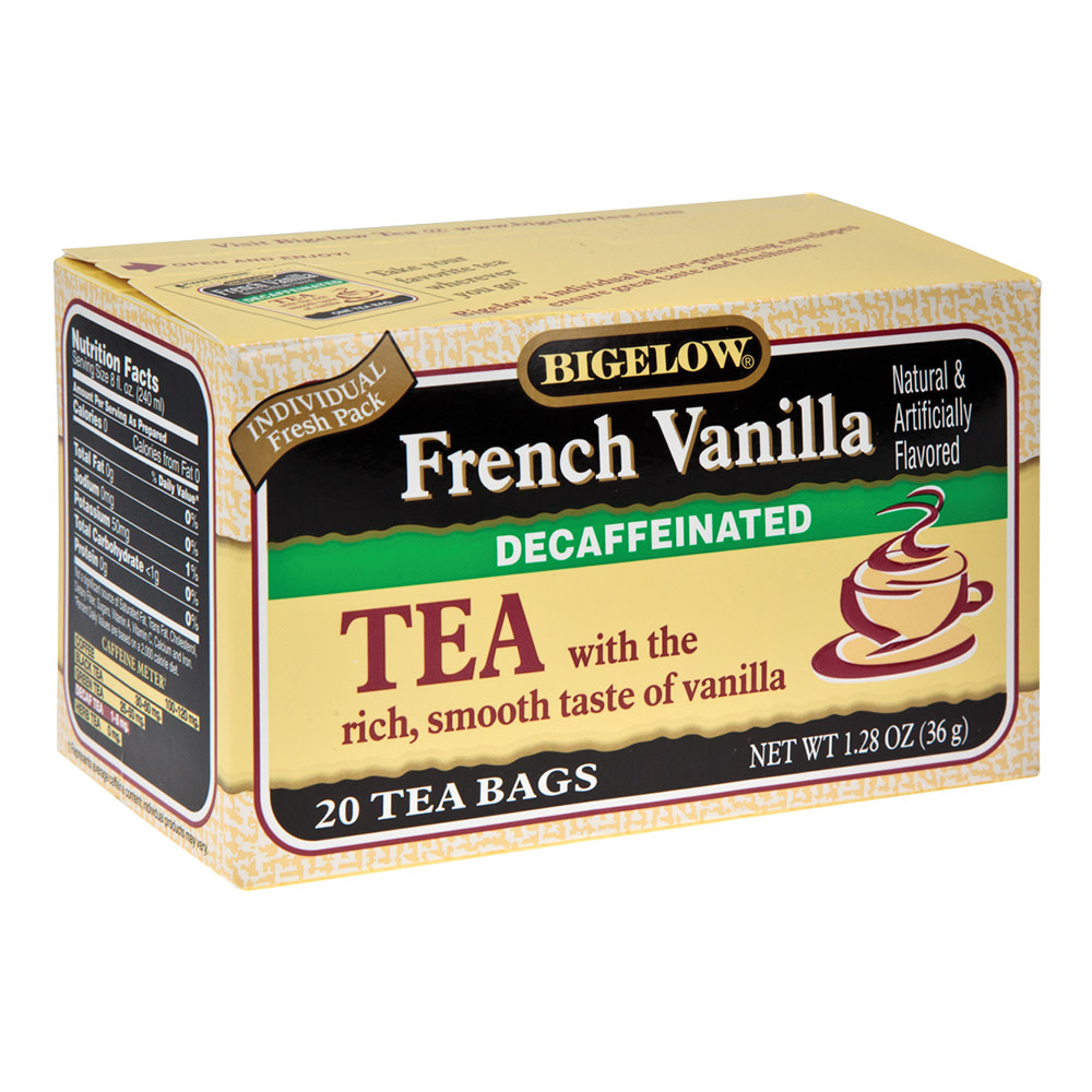 Bigelow Decaf French Vanilla Tea 20 Ct Box Nassau Candy