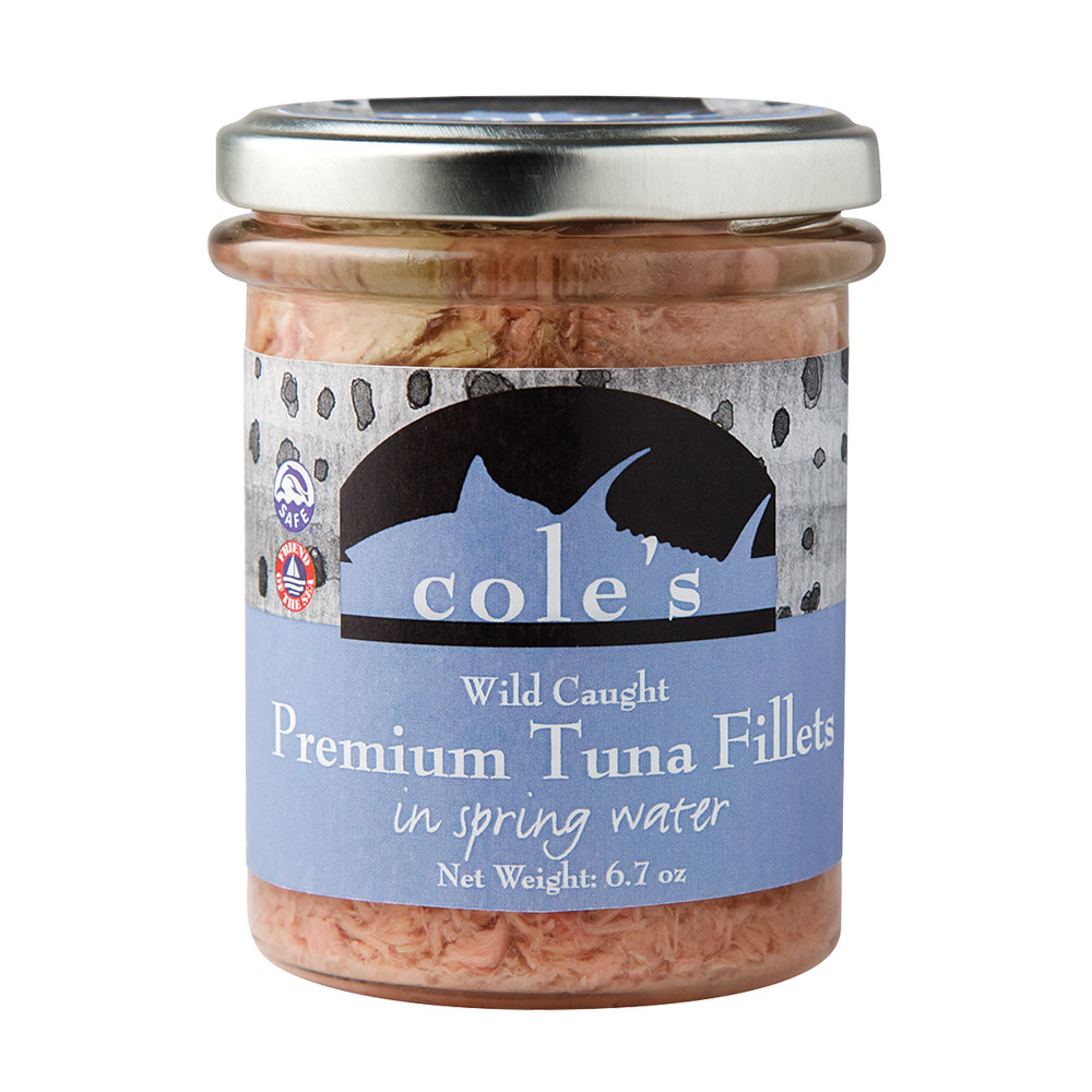 Cole's Wild Tuna Fillets In Spring Water 6.7 Oz Jar Nassau Candy