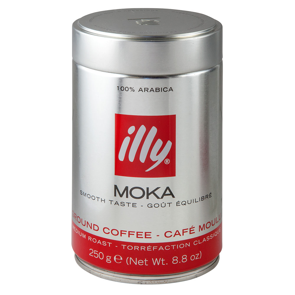 Illy Ground Moka Classico Coffee Medium Roast 8.8 Oz Tin