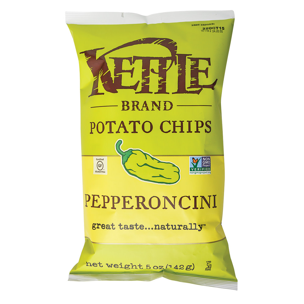 Kettle Brand Salt and Pepper Potato Chips 2 oz and 5 oz Bags