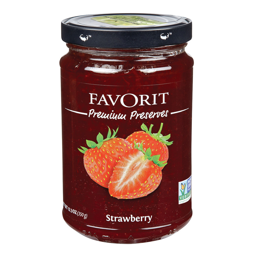 Favorit swiss preserves strawberry 12.3oz (180286000120)