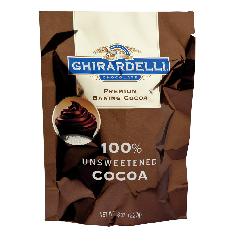 Ghirardelli 100% Unsweetened Baking Cocoa 8 Oz Pouch | Nassau Candy