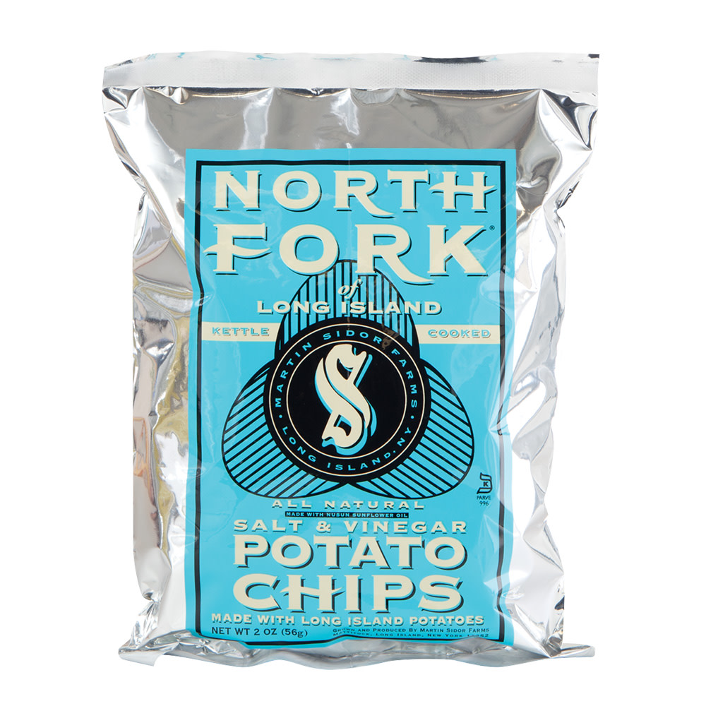 North Fork Salt And Vinegar Potato Chips 2 Oz Bag Nassau Candy