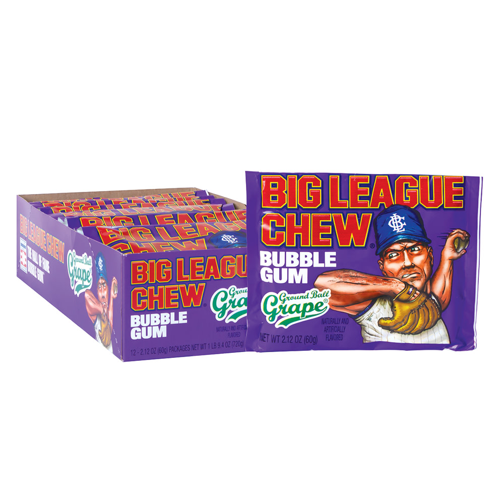 Big League Chew Bubble Gum, Ground Ball Grape - 2.12 oz packet