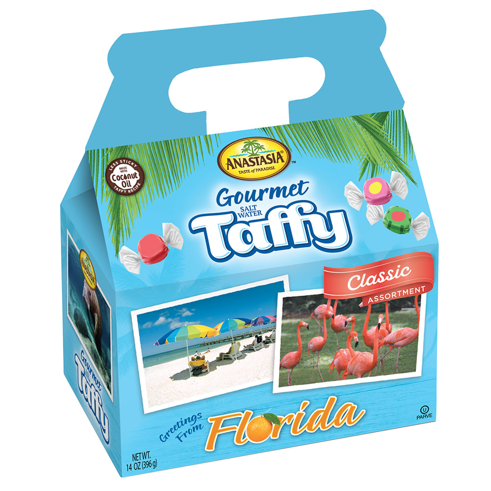 Anastasia Assorted Taffy Tote 14 Oz Box Nassau Candy